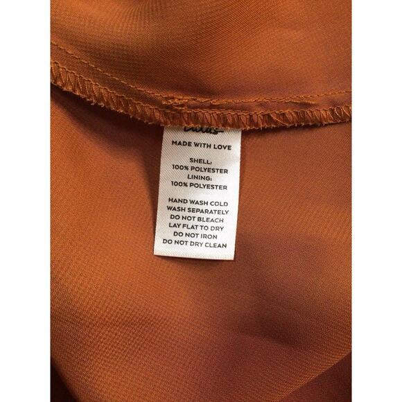 LULUS Constantine Rust Orange Satin Cocktail Wedding Guest Maxi Dress XSmall - Picture 6 of 8